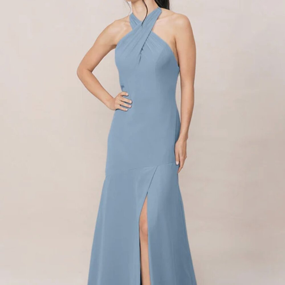 Athena Chiffon Dress - Revelry- French Blue